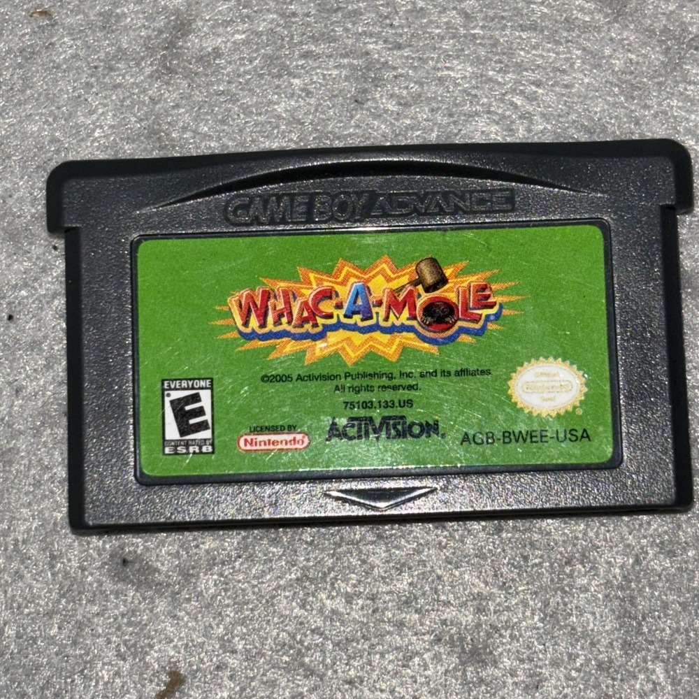 Vintage Whac-A-Mole Nintendo Game Boy Advance GBA 2005 Activision Video Game